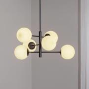 Aurora hængelampe, sort, Ø 60 cm, 6 lyskilder, glas, E14