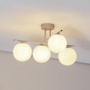 Aurora loftlampe, beige, Ø 50 cm, 4 lyskilder, glas, E14
