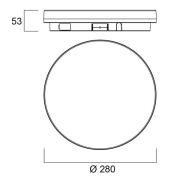 Sylvania Start Surface Slim loftlampe, Ø 28 cm, IP54, dæmpbar.
