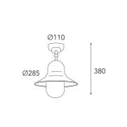 Udendørs loftlampe Campanula 2095, antik messing, Ø 29 cm IP44