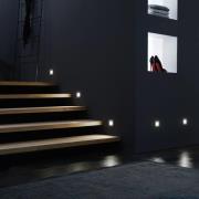 LED-vægindbygningslampe Wall F, grå, 1,8 W, 7,5 x 7,5 cm