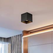 Downlight Groove, kantet, 1 lyskilde, sort