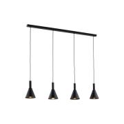 Hængelampe Norte, sort, stål, længde 114 cm, 4 lyskilder