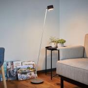 LED-gulvlampe CAI, dæmpbar, grafit/offwhite