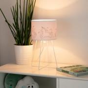 Mila bordlampe, stof, enhjørninger, E14, højde 32,5 cm