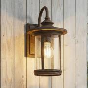 Lindby udendørs væglampe Zayn, rustfarvet, glas, IP23