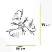 Alga loftlampe, 3 lyskilder, jern, glas, florentinsk