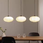 Spisebordslampe Coco, længde 115 cm, sort/opal, glas, 3 lyskilder