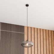 Spisebordslampe Coco, Ø 30 cm, sort/røggrå, glas