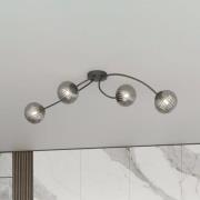 Vibra loftlampe, røggrå/sort, længde 110 cm, 4 lyskilder.