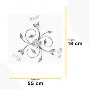 Lancia loftlampe, elfenbensfarvet, 3 lyskilder, jern, glas