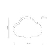 Cloud loftlampe, pink, 43 cm lang, tekstil, sky, E27