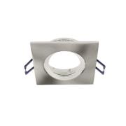 Indbygget loftslampe Samsola, børstet sølv, 9 x 9 cm metal