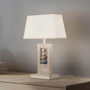 Miriel bordlampe, højde 46 cm, tekstil, træ