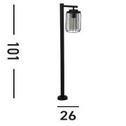 Reed vejlampe, IP44, sort, højde 100 cm, metal