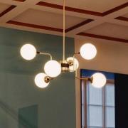 Stilnovo hængelampe Galassia, guldfarvet, længde 91 cm