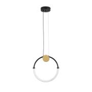 LED-hængelampe Briana, Ø 30 cm, sort/guldfarvet, metal