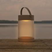 Solar bordlampe Coupar, sandfarvet, plast, IP44