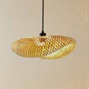 Lindby hængelampe Eleane, bambus, natur, længde 50 cm, E27