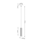 Carbon pendellampe, sort, Ø 6 cm, aluminium