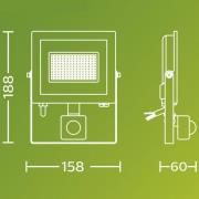 Philips udendørs LED-spot Lois UE Sensor, 14 W, 3.000 K IP65