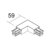 Ivela L-forbindelsesstykke SQUARE 48 V, hvid, beskyttelsesleder til ve...