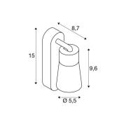 SLV væglampe Puri 2.0 Cone, sort, bredde 15 cm, metal