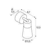 SLV loftlampe Puri 2.0 Cone, hvid, Ø 5 cm, metal