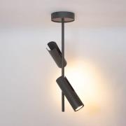 Loftspot Leda 2, olivengrøn, 2 lyskilder, stål, højde 55 cm