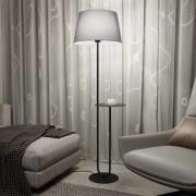 Hotel gulvlampe, grå/sort, højde 150 cm, stof/metal