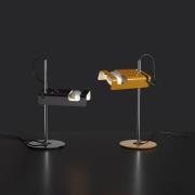 Oluce bordlampe Spider, sennepsgul/krom, metal, aluminium