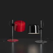 Oluce bordlampe Coupé, rød/chom, metal, højde 45 cm, E27