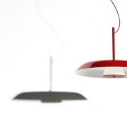Oluce LED-hængelampe Iride, Ø 55 cm, rød, metal, glas