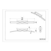 LED-loftlampe Ginko, sort mat, metal, længde 79 cm