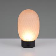 LED-bordlampe Facette, ravfarvet, USB, glas