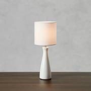 Markslöjd bordlampe Birillo, hvid, tekstil/keramik, E14