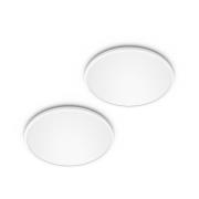 Philips LED SuperSlim 2-pak hvid IP44 Ø 30 cm 2.700 K