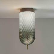 OLEV LED-loftlampe Curuba, brun, glas, højde 40 cm 2.700 K