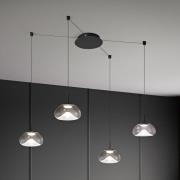 LED-hængelampe Brena, 4 lyskilder, klar, glas, CCT, dæmpbar