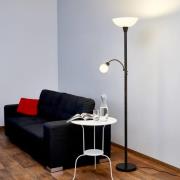 Lindby gulvlampe Elaina, læselampe, rustfarvet, 180 cm, E27