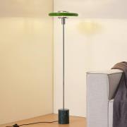Lindby Gulvlampe Branford, 130 cm, grøn, metal/marmor
