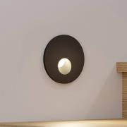 Arcchio LED-indbygningslampe Vexi, Ø 7,5 cm, sort, aluminium, CCT