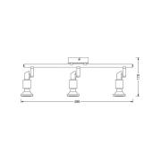 OSRAM loftspotter, sølv, metal 3 lyskilder GU10-LED 2.700 K