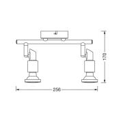 OSRAM loftspotter, sølv, metal 2 lyskilder GU10-LED 2.700 K