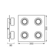 OSRAM LED-loftlampe ORBIS FLAME, krom, 4 lyskilder, CCT IP44