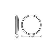 OSRAM LED-loftlampe ORBIS DUBLIN, Ø 39 cm, sølvmetal