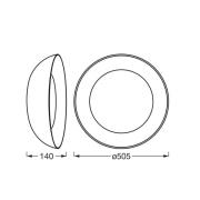 OSRAM LED-loftlampe ORBIS ALVA, sort/trædekor, Ø 51 cm