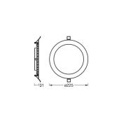OSRAM indbygget loftlampe med LED SLIM, Ø 23 cm, 6.500 K, hvid