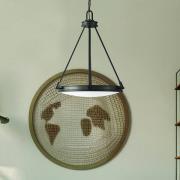 Hængelampe Collier, sort, Ø 54,3 cm, stål, glas, E14