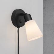 Cole væglampe i glas og metal, 1 lyskilde